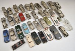 Thirty-seven Danbury Mint pewter, Corgi and other model cars including Bentley, Jaguar, Rolls