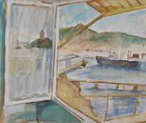 Guy Roddon (1919-2006) watercolour French harbour scene 'Port Vendres', signed and titled lower left