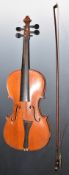 Vintage violin and bow, the violin marked 'Saltzard' to interior (possibly Francois)