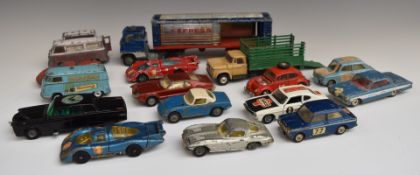 Sixteen Corgi diecast model vehicles including The Green Hornet Black Beauty, Volkswagen 1200