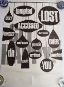 Elvis Costello & the Attractions 'Get Happy!!' 1980 UK promo poster by Barney Bubbles, 48 x 73.5cm