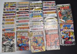 Seventy five Thor comics and related titles by Marvel.