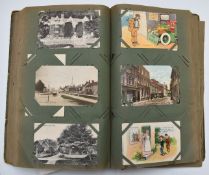 Edwardian postcard album of approximately 336 cards, mainly topographical with a good number of