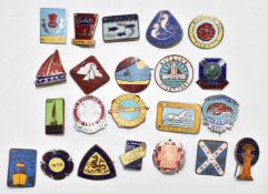 A collection of Butlins holiday camp badges for Filey, Brighton, Margate, Blackpool and Ayr from