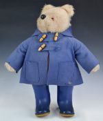 Gabrielle Designs Paddington Bear with original label, Dunlop wellingtons and felt hat, 49cm tall.