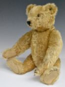 Steiff Teddy bear with growler, blonde mohair, straw filling, disc joints, stitched features and