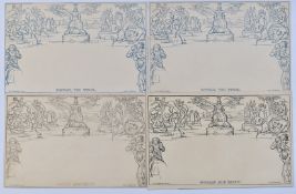 A collection of sixteen Mulready envelopes, two used (black and red neat Maltese Crosses) and