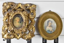 Portrait miniature of a lady, indistinctly signed possibly Iris, with label verso 1810 Marie-Louise,