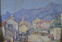 Attributed to Andrew Colley (1859-1910) oil on board impressionist likely Italian landscape with