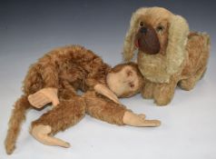 Two Farnell or similar Teddy bear pyjama cases, one in the form of a monkey the other in the form of