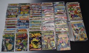 Over one hundred and sixty Bronze and Modern Age Marvel and DC comics including Captain America, Ms.