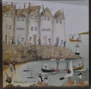 Rebecca Lardner (b1971) signed limited edition (4/195) print on canvas 'Seaside Stories II', 30.5