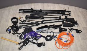 Various microphone related musical equipment including one Sennheiser e835 microphone, two Behringer