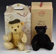 Two Steiff Teddy bears Angler 2002 660375 and Black Jack QVC exclusive, largest 30cm tall, both with
