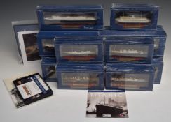 Sixteen Atlas Editions model ocean liners, all sealed in original boxes.