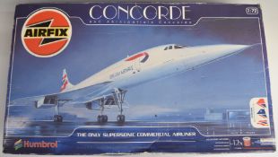 Airfix 1:72 scale BAC Concorde plastic model kit, 11050, in original box with sealed bags of parts.