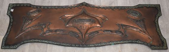 Arts and Crafts / Art Nouveau copper panel, 111 x 36cm