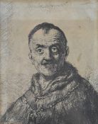 Rembrandt van Rijn (1606-1669) etching The First Oriental Head, named and dated 1635 to top, 14.5