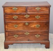 Georgian mahogany chest of two over three drawers, W95 x D52 x H92cm