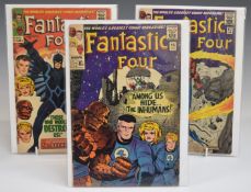 Three Fantastic Four comics by Marvel comprising issue #45 first appearance of The Inhumans, #46