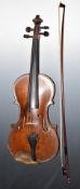 19thC Mittenwald violin and bow, with case