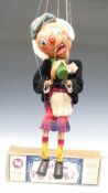 Pelham Puppets Macboozle SM puppet with wooden body, metal joints, painted legs and face, tartan