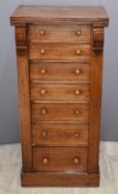 19thC mahogany Wellington Chest of seven graduated drawers, W52 x D35 x H107cm