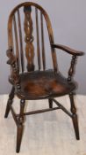 Elm seated Windsor armchair