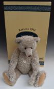Steiff 1908 Replica Teddy bear with growler, white mohair, disc joints, cloth pads, stitched