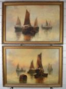 Francis E Jamieson (1895-1950) pair of oil on canvas maritime scenes of sailing ships, both signed