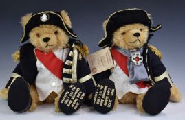 Two Hermann Lord Nelson Memorial Teddy bears both with growler, blonde mohair, shaved snout, straw