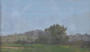 Attributed to Rudolph H Sauter (1895-1965) pastel landscape, 15.5 x 24cm, in gilt frame