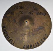 Cymbal signed by Ricky Lawson and Jim Marshall, printed with 