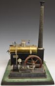 Bing stationary live steam plant with single cylinder, water level gauge, whistle, weight type