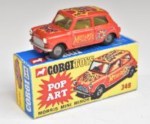 Corgi Toys diecast model Morris Mini Minor, 349, in reproduction box.