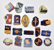 A collection of Butlins holiday camp badges for Bognor Regis and Clacton from 1955 to 1967