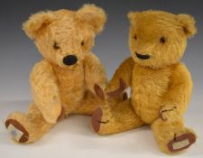 Two Chad Valley Teddy bears one with growler the other with squeaker, both with golden mohair,