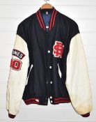 Rolling Stones leather and wool '90' tour jacket, size XL