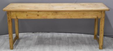 Pine buffet or kitchen table, L190 x D65 x H77cm