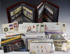 A collection of GB Royal Mail presentation packs in two folders and loose to 2018, high face value
