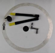Various percussion related items including a Rhythm Pick, drum tuner, brushes and drum dampener