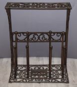 Cast iron Wellington boot  hall stand with integral scraper, W64 x D37 x H76cm