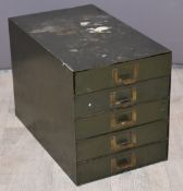 Small metal industrial chest of four drawers, W23 x D38 x H26cm