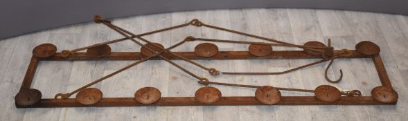 Hanging candle holder light fitting, length 140cm