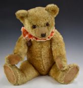 Chiltern Hugme/ Hug Me Teddy Bear with blonde mohair, shaved snout, soft filling, disc joints,