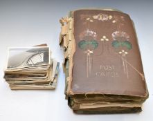 Approximately 800 postcards loose and in large album including some local interest, beauties,