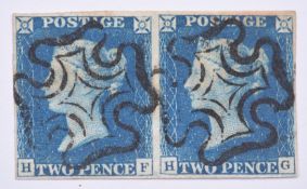 GB 1840 2d blue LF-HG four clear margins and two neat black Maltese Cross