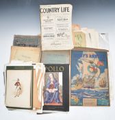 Late 19th and early 20thC ephemera to include Richard Westall engravings, Le Panorama Salon 1897,