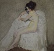 Norman Alfred William Lindsay (Australian 1879-1969) watercolour study of a female nude, signed