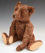 Steiff Teddy bear with growler, cinnamon mohair, straw filling, disc joints, stitched features and